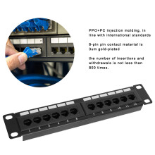 12-Port CAT6 RJ45 Ethernet Patch Panel Datenrack — Ohne Halterung