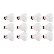 12pcs Badminton Shuttlecocks Fiber & Duck Feather White Professional Sports Accessory