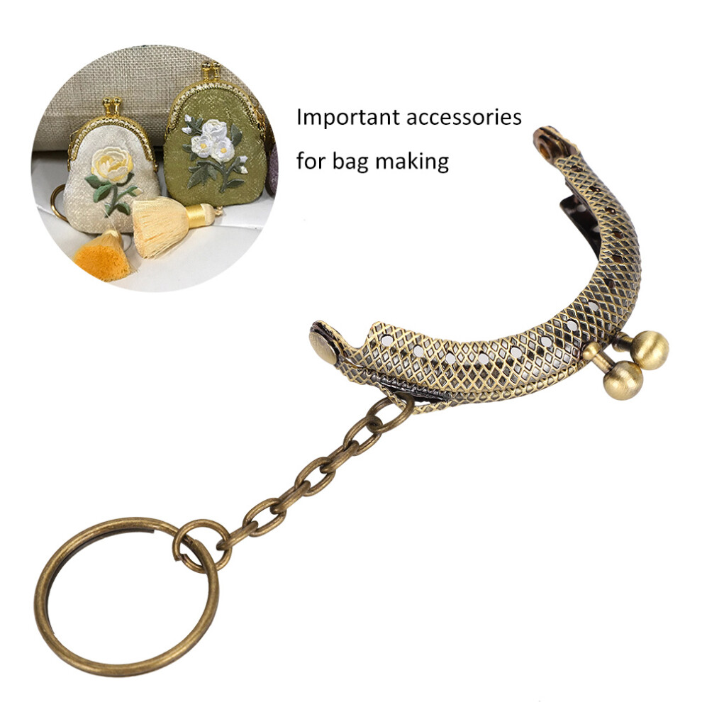 Bronze Tone Metal Purse Clasp 10 Pcs Kiss Lock Semicircular Chain 5cm DIY Kit-image-OPC-PMZNM2W-NEW