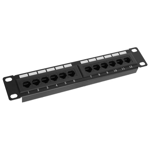12-Port CAT6 RJ45 Ethernet Patch Panel Datenrack — Ohne Halterung 2