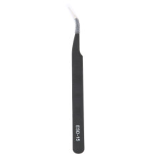 2PCS ESD-15 Anti Static Curved Tweezers Stainless Steel for Electronics Repair