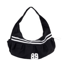 Damen-Knödeltasche, Mädchen-Pendeltasche, große-Schwarz