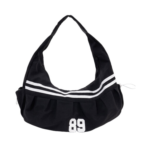 Damen-Knödeltasche, Mädchen-Pendeltasche, große-Schwarz