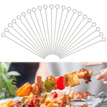 Driehoekige kebabspiesjes, gemaakt van 430 roestvrij staal, niet-oxiderend, herbruikbaar grillgereedschap, geschikt voor verjaardagsfeestjes en