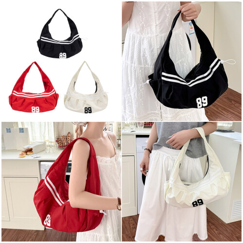 Damen-Knödeltasche, Mädchen-Pendeltasche, große-Schwarz 2