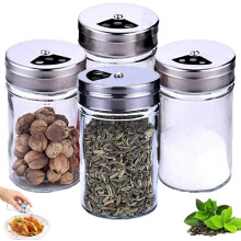 Gourmet Essentials, sklenené soľničky a koreničky, vzduchotesné pre zachovanie čerstvosti, 3 nastavenia veľkosti rozptylu, pre umelecké