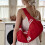 Damen-Knödel-Tasche, einfache Umhängetasche,-Rot 5