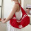 Damen-Knödel-Tasche, einfache Umhängetasche,-Rot 6