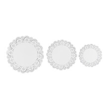 Veelzijdige papieren onderzetters met kantmotief voor diverse gelegenheden, decoratieve placemats voor verjaardagsfeestjes en bruiloften,