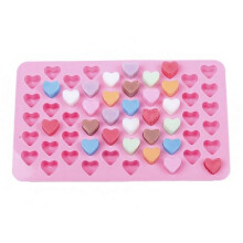 Múnla Silicone Cruth Croí 55 Cuas le haghaidh Gummy Seacláide DIY, Múnlaí Silicone Mini Croí atá Sábháilte sa Mhiasniteoir le haghaidh Céir