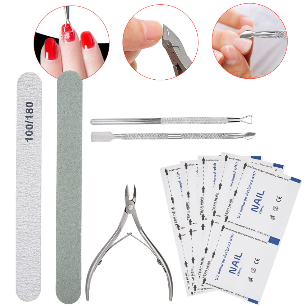 Professional Manicure Tool Set with Steel Pusher and Cuticle Nippers
