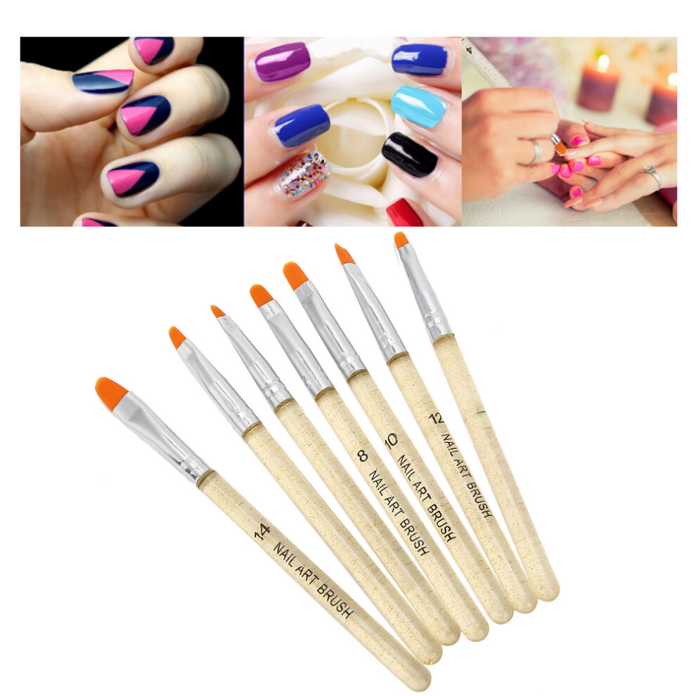 Nail Art Brush 7pcs Transparent Handle DIY Pattern UV Gel Pen Set for Australia