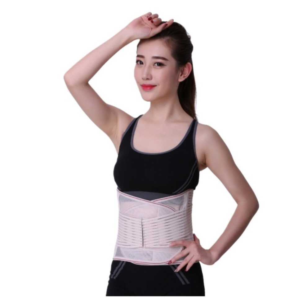 Belt Workout Lumbar Back Support Breathable Lower Back Brace For Adjustable Waist Decompression Belt Sports Girdles Body Shaper 3XL Pink