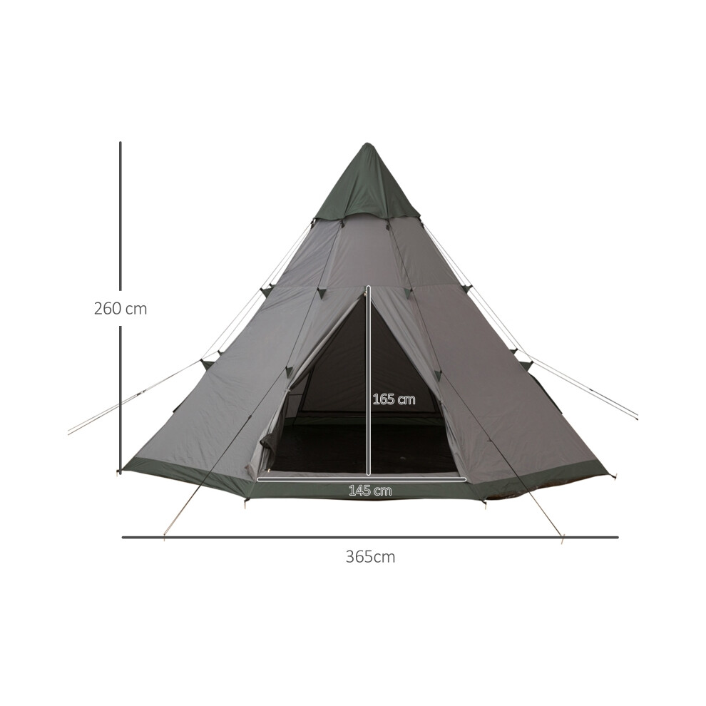 Family Camping Tipi Tent 6 Men Grey Lightweight Canvas with Carry Bag Durable and Easy to Transport-image-OPC-PMZNPKB-NEW