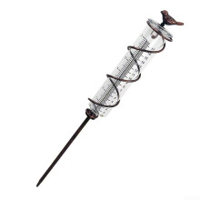 Outdoor Rain Gauge with Metal Frame for Accurate Rainfall Measurement in Yard, Lawn, and Garden