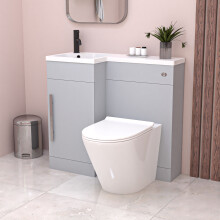 Nes Home Matte Grey 900mm Left Hand WC Basin Vanity and Toilet Unit