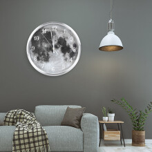 GEEKCOOK Silver Round LED Wall Clock 30cm Luminous Decor for Home & Office