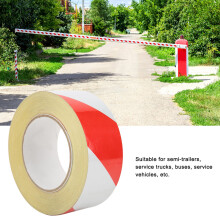 PVC-Sicherheitband Rot-Weiß 50mm x 46m Reflexionswarnetikett