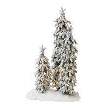 Snowy Trees 4ft Set of 3 Flocked Pines 150 Warm White LED Indoor Mains