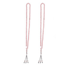 Pink 2er Set Muslime Gebetsperlen 99 Perlen Mihrab-Separatoren 8mm