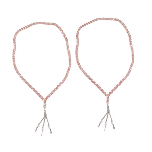 Pink 2er Set Muslime Gebetsperlen 99 Perlen Mihrab-Separatoren 8mm 1