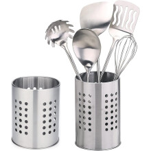Hochwertiger, moderner Utensilienhalter aus Edelstahl 304, großzügiges Fassungsvermögen, einfacher Zugriff für Küche, Restaurants, Cafés und
