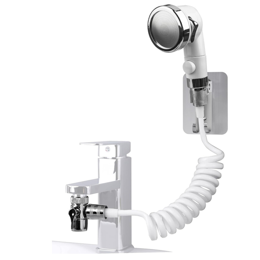 Sink Faucet Sprayer Attachment for Hassle-Free Hair Washing, Retractable Spring Hose Offers Flexibility & Ease, 3 Spray Modes High Pressure Shower-image-OPC-PMZNWTX-NEW