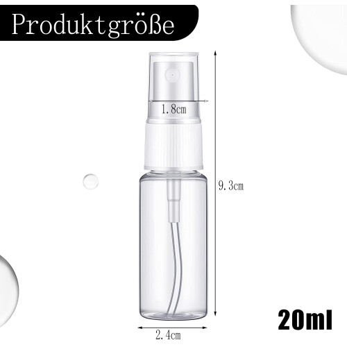 Αξιόπιστο Υλικό20Ml Διαφανές μπουκάλι ψεκασμού PET Fine Mist για καλλυντικά υγρά, 1