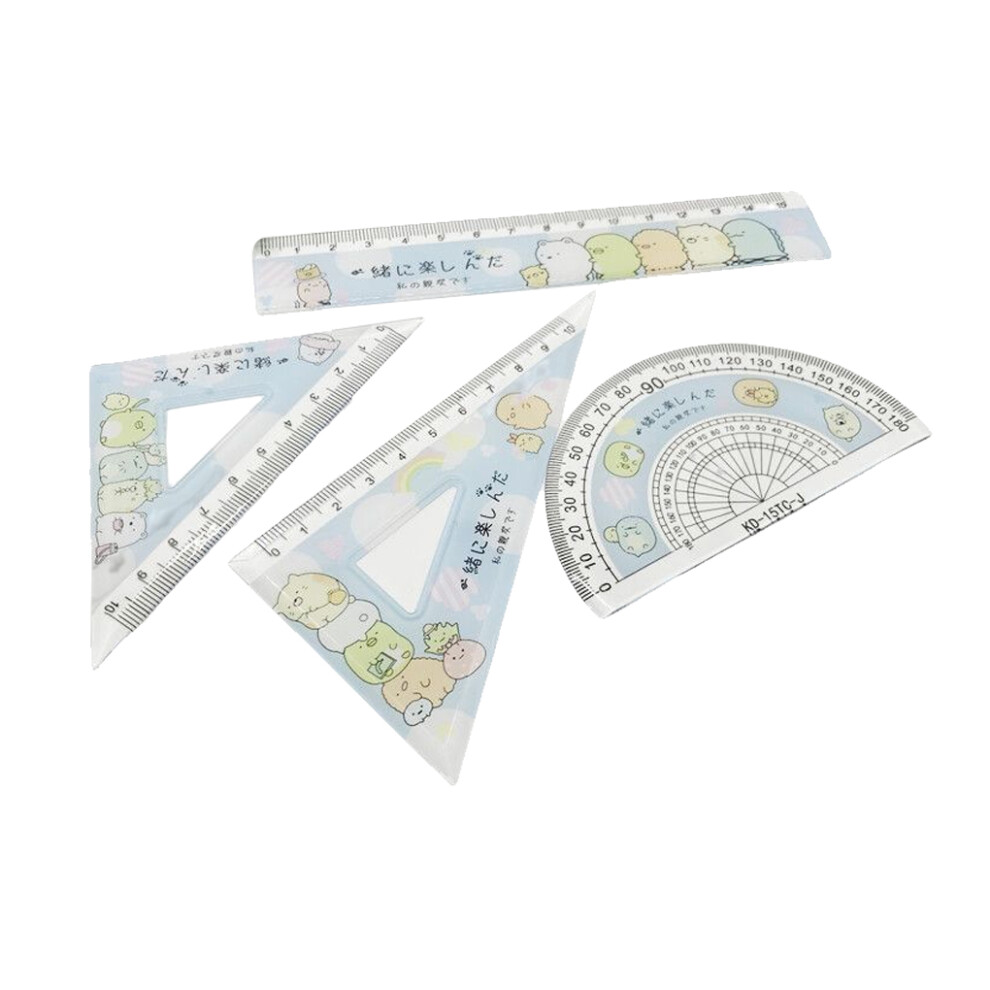 4 Pieces/Set Ruler Protractor Drafting Tool with Scale Rulers School-image-OPC-PMZNY58-NEW