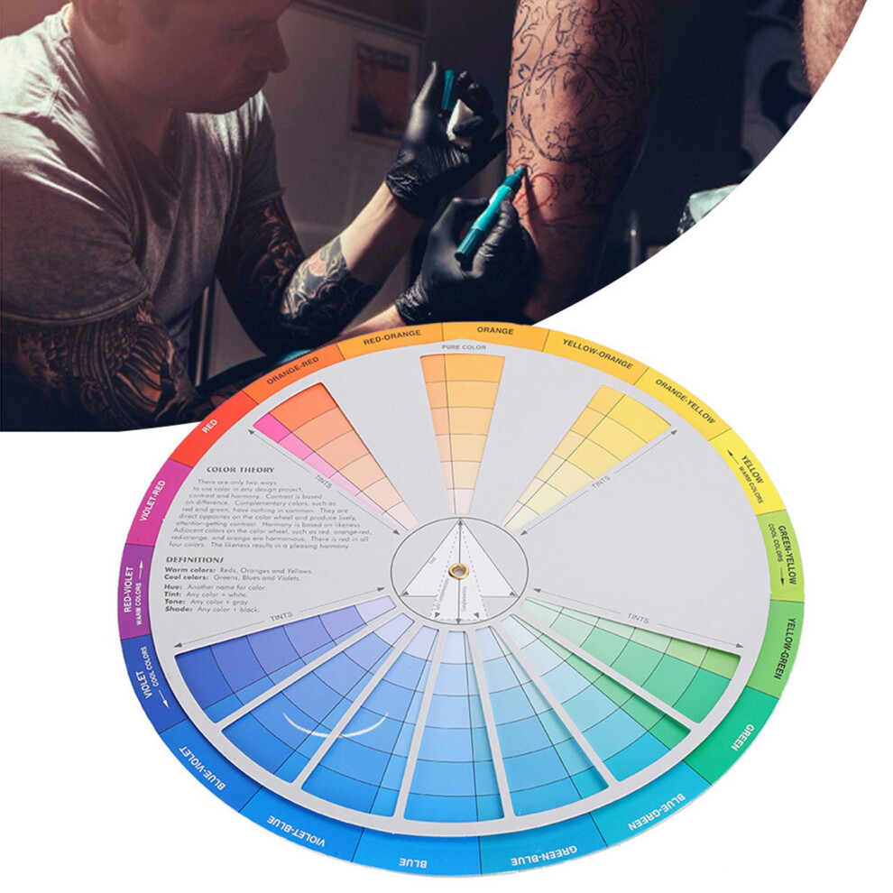 Tattoo Artist Essential - 23cm Diameter Color Wheel Pigment Mixing Guide