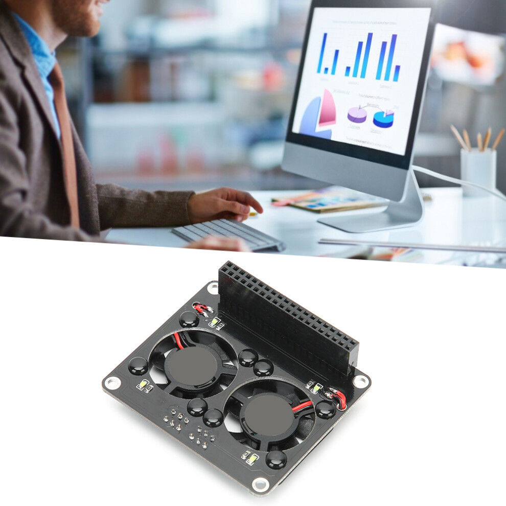 Dual Fan Cooling Solution For Raspberry Pi Heat Sink Expansion Board C2448 Light 7891361948185