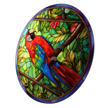 Stained Glass Window Cling Collision Bird Window Sticker Static Cling for Home Kitchen Living Bird Strike Prevention