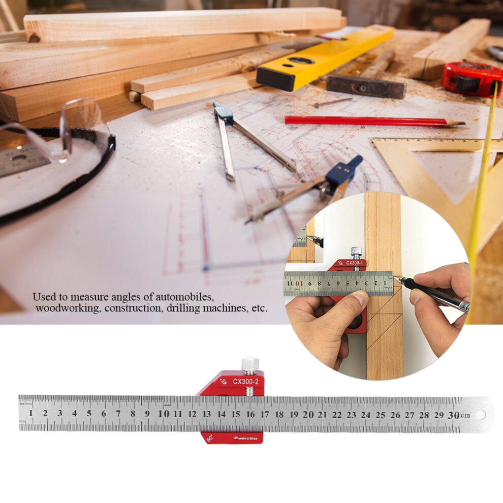 Cx300-2 Aluminum Woodworking Scribing Ruler 0.1Mm, 300Mm 8191361951529