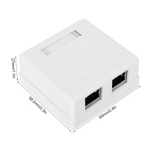 Super 5 Shield RJ45-8P8C 2-Port Wall Mount Box for Network Expansion