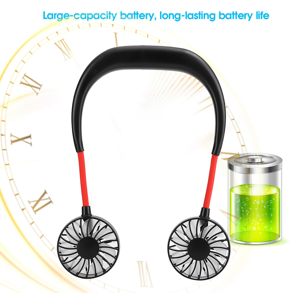 Lightweight Portable Neckband Fan Mini Usb Rechargeable 3-Speed Lazy Neck Fan 8341361951962