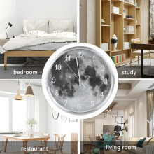 GEEKCOOK Silver Round LED Wall Clock, 30x30cm, Luminous & Decorative