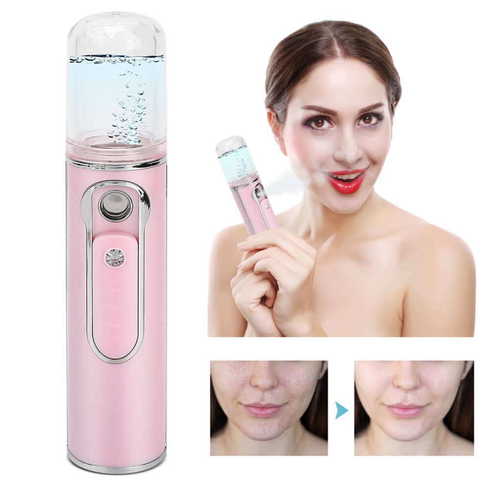 Pink Nano Face Mist Sprayer 220Ml Usb Rechargeable Hydrator & Face Humidifier