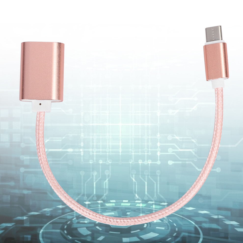 2Pcs Typec Patch Cord Usb Flash Drive Otg Adapter 20Cm Pink 9301361955024