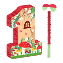 Number Pinata Party Game Prop Home Decor Ornament Empty Party Favor with Pole, Eye for Summer Fiesta Festive Girls Kids
