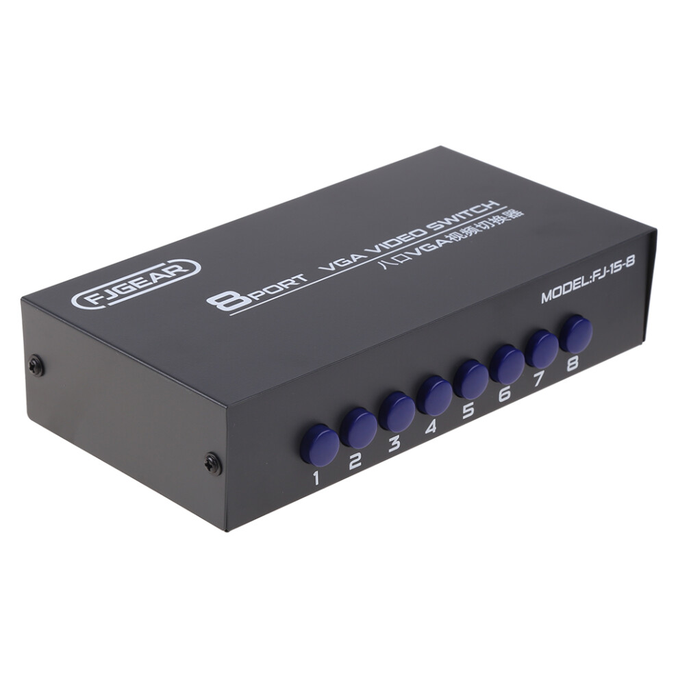 8 Port Vga Switch Video Switcher Box 1920*1440 250Mhz 8 In 1 Out 7732000139536