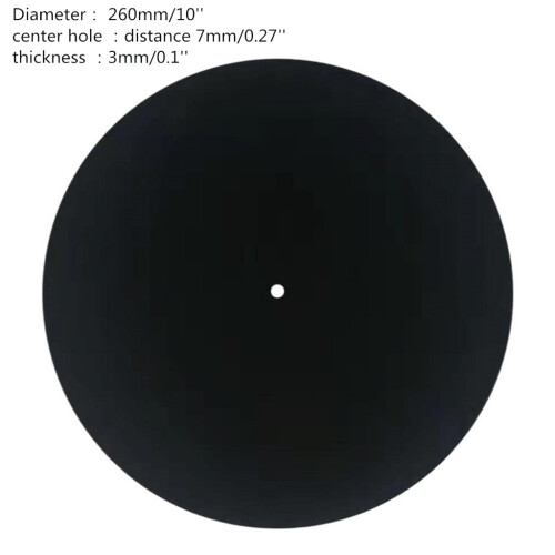 10" Anti-Static Felt Platter Turntable Mat Anti-Vibration-Black 1