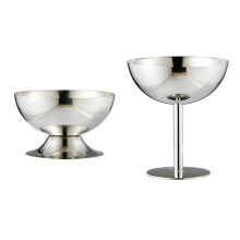 Elegant Ice Cream Bowl with Foot Stainless Steel Glasses for