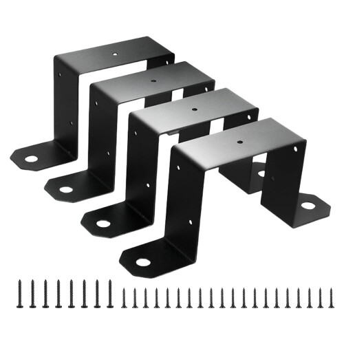 4pcs Deck Fence Brackets Fixed Support For 4x4inch Wood Posts