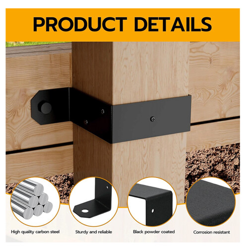 4pcs Deck Fence Brackets Fixed Support For 4x4inch Wood Posts 1
