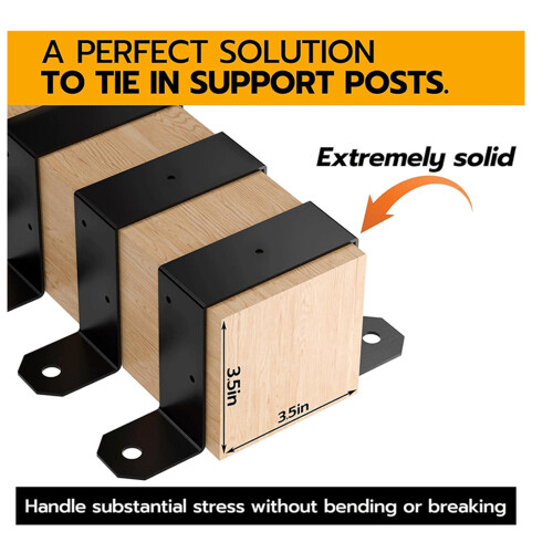 4pcs Deck Fence Brackets Fixed Support For 4x4inch Wood Posts 2