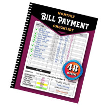 Portable Bill Payment Organizers Book with Monthly and Annual