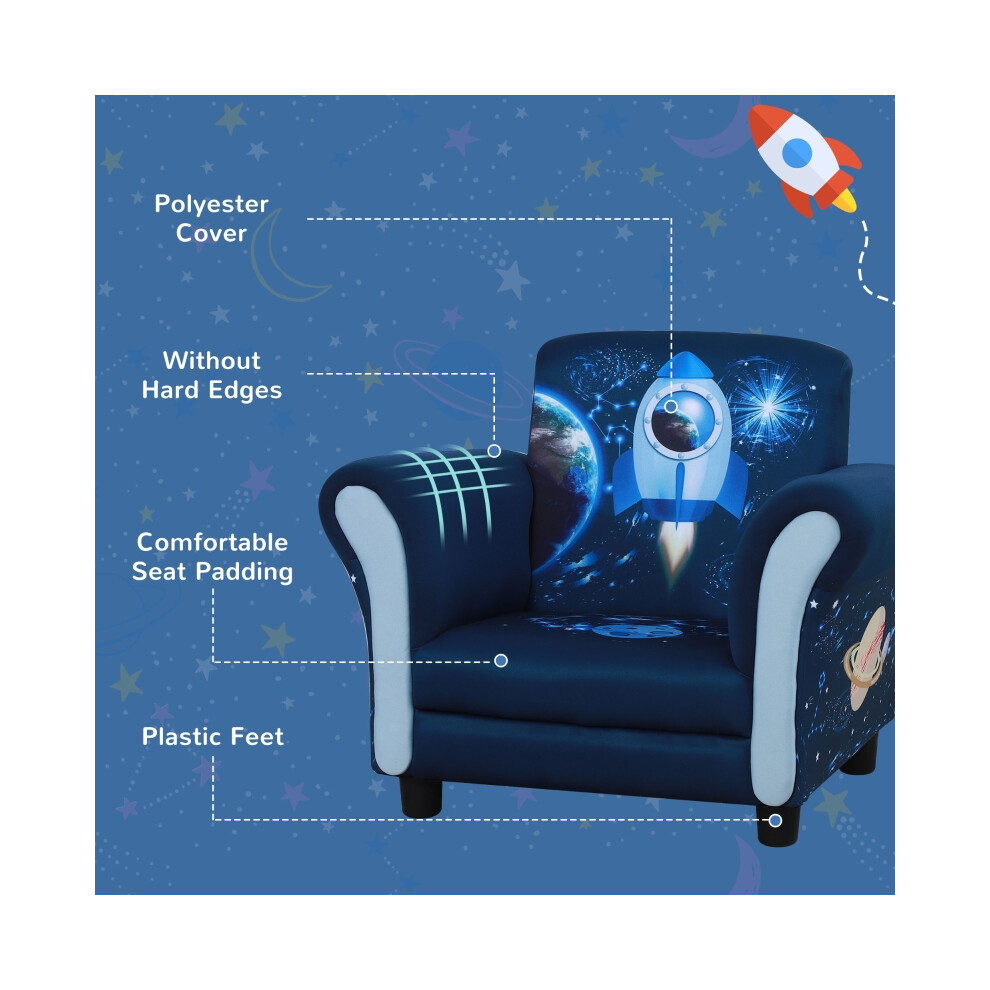 Kids Mini Armchair Blue for Children Compact Child Sofa with Armrests 59.5x43x46.5cm Comfortable & Durable Material-image-OPC-PMZPHD2-NEW