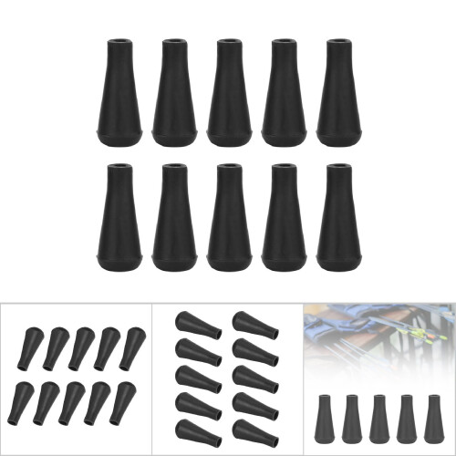 10PCS Rubber Arrowheads for Archery Practice, Black/Red, 8mm 2