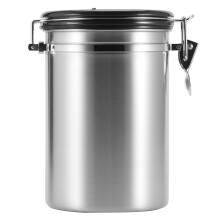 Contenitore per caffè Co2Valve, barattolo ermetico in acciaio inox con indicatore di data per chicchi di caffè interi, macinato, tè, farina,