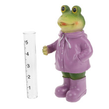 Accurate Rain Gauge Frog Statue Outdoor Garden Water Gauge Weather Resistant Easy Install